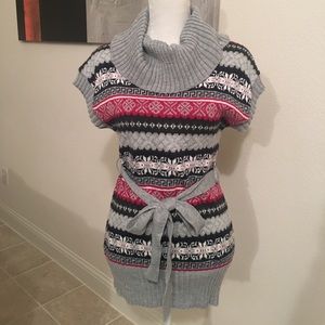 Heather grey cowl neck sweater dress